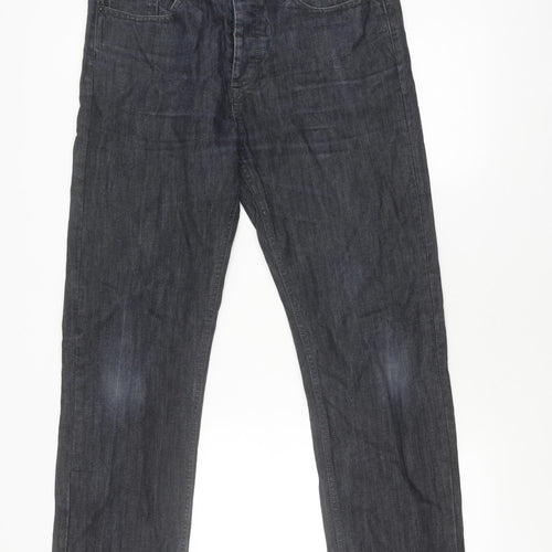 Burton Menswear Grey Straight Leg Jeans - 34W 34L
