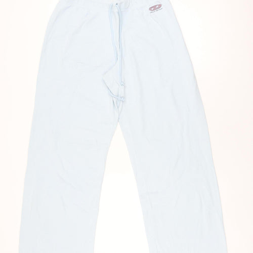 DKNY Women Blue Trousers L Athleisure Wide-Leg
