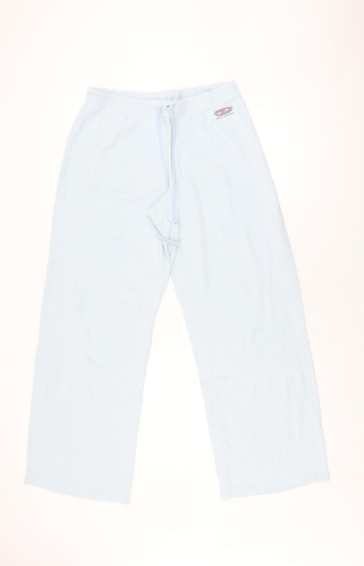 DKNY Women Blue Trousers L Athleisure Wide-Leg