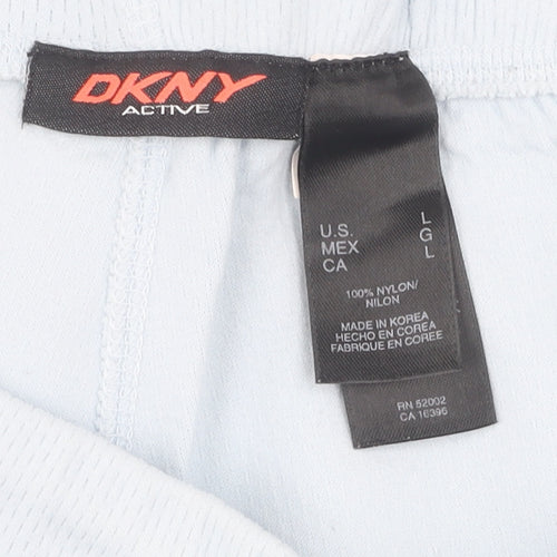 DKNY Women Blue Trousers L Athleisure Wide-Leg