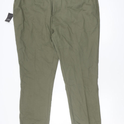 Burton Menswear Green Cotton Chino Trousers 48R