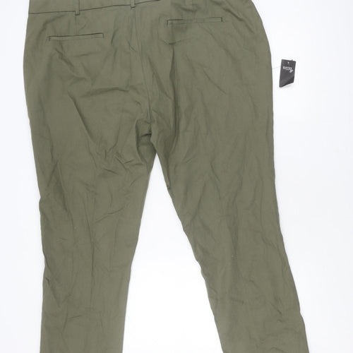 Burton Menswear Green Cotton Chino Trousers 48R