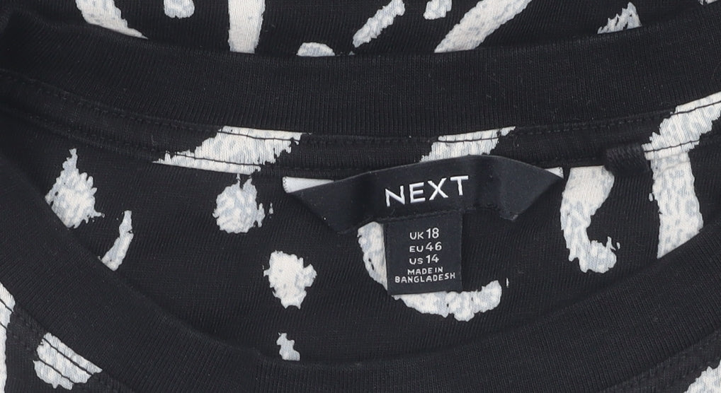 Next Women's Black Animal Print T-Shirt Size 18