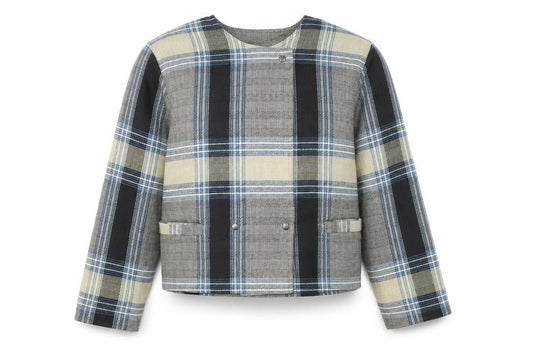 Front view of Kestilä Women's Multicoloured Plaid Jacket, size 8