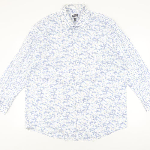 Van Heusen Men's XL White Geometric Long Sleeve Shirt