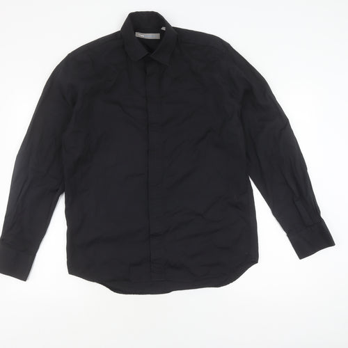 Lineadirection Men's Black Long Sleeve Casual Shirt M