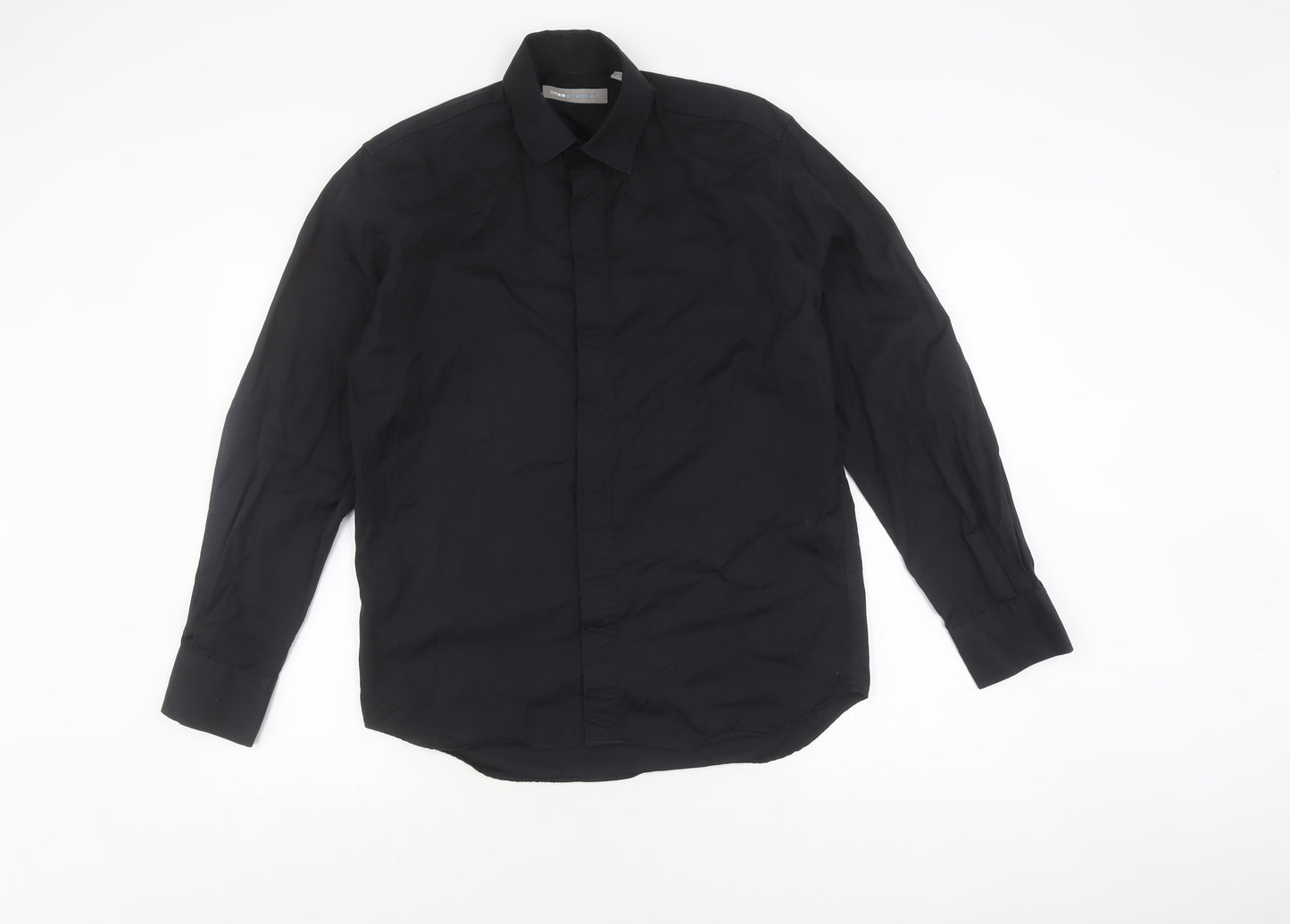 Lineadirection Men's Black Long Sleeve Casual Shirt M
