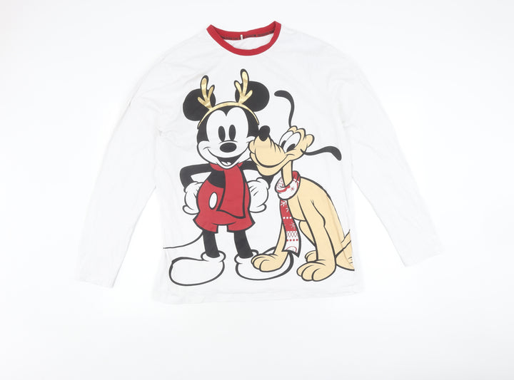 George Pyjama Top | White Christmas Long Sleeve | L