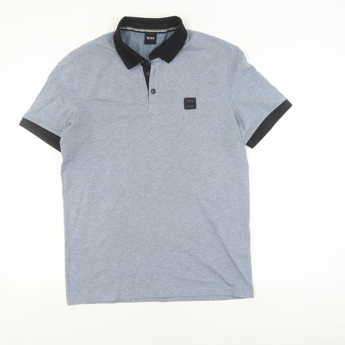 Hugo Boss Men's Grey Polo Shirt M Short Sleeve