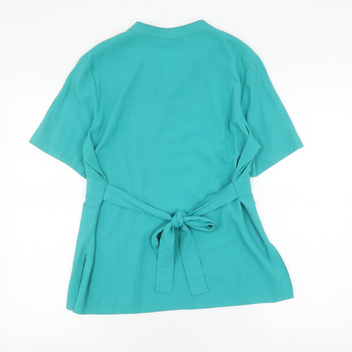 Style by EWM Women's Green Short Sleeve Blouse