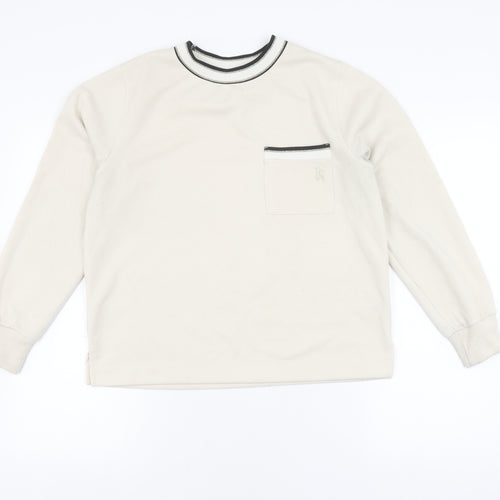 River Island White Pullover Sweatshirt, S, Unisex