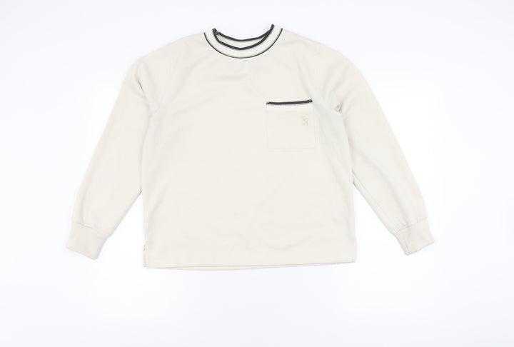 River Island White Pullover Sweatshirt, S, Unisex