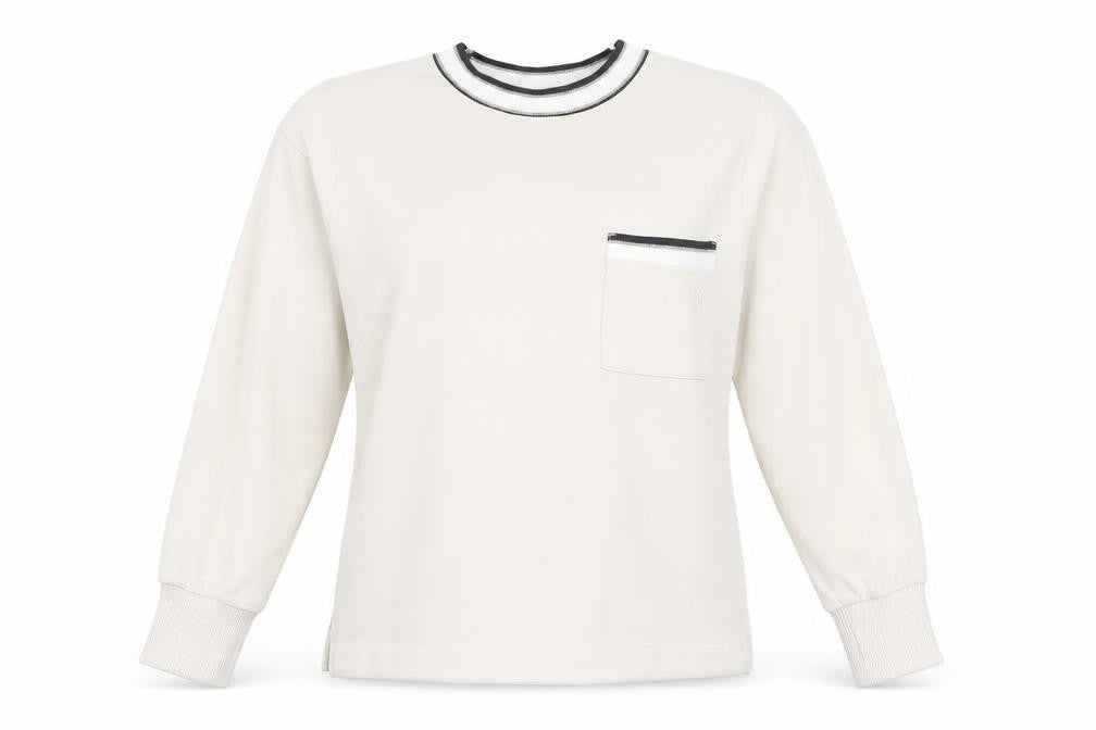 Front view of River Island White Pullover Sweatshirt, S, unisex