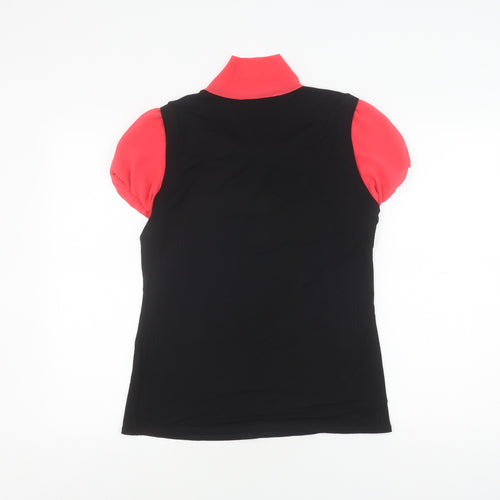 Marina Kaneva Women's Black Red Top, Size 12, Bow Accent