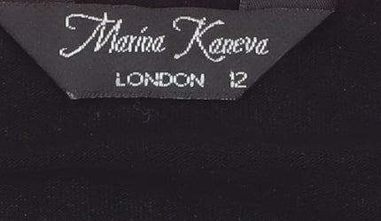 Marina Kaneva Women's Black Red Top, Size 12, Bow Accent