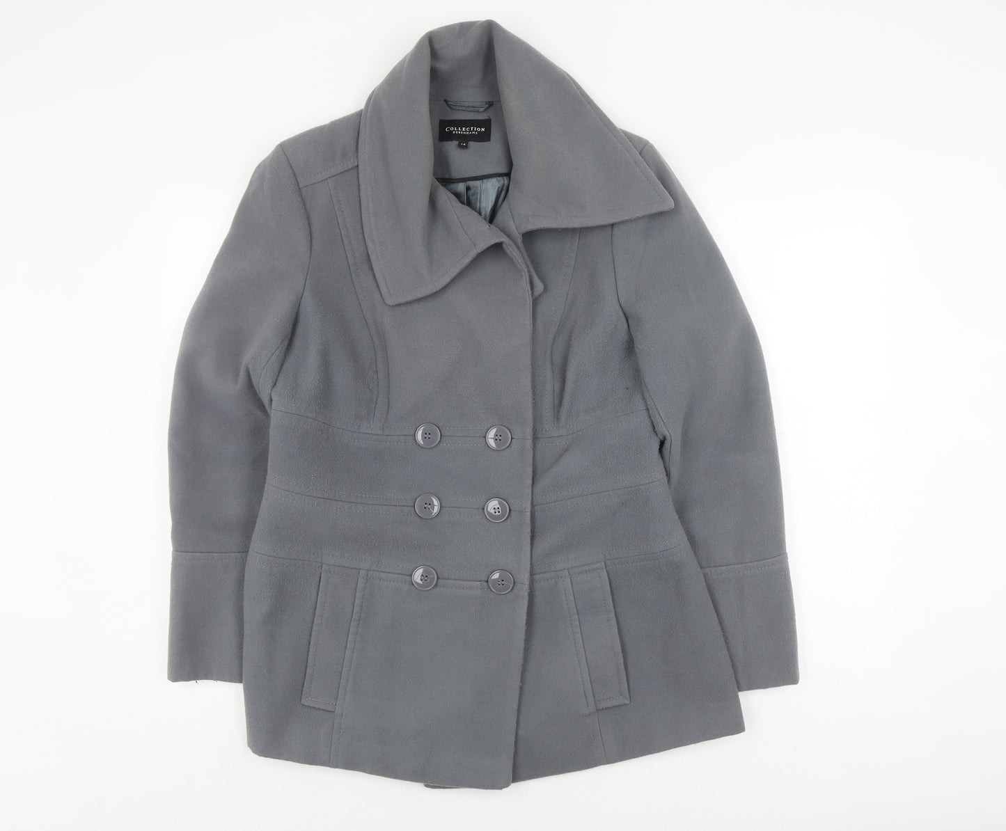 Debenhams Women's Grey Pea Coat Size 14