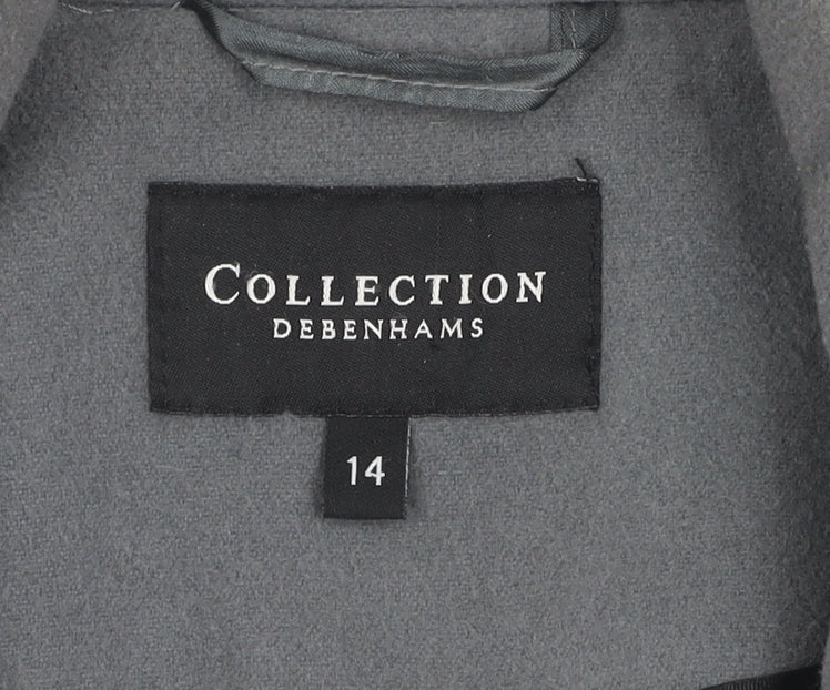 Debenhams Women's Grey Pea Coat Size 14