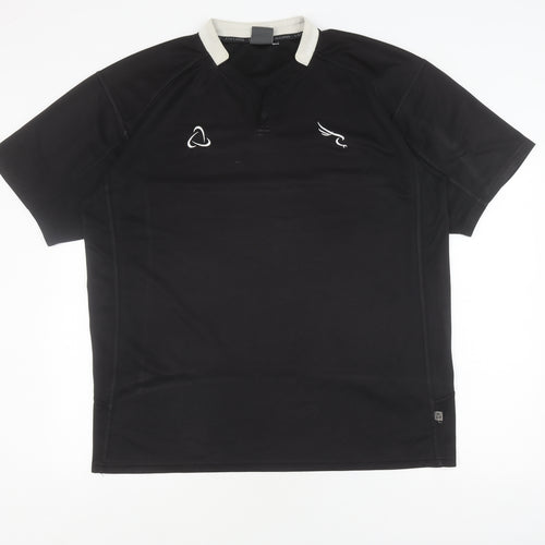 Falcons Men's Black 2XL Jersey V-Neck Short Sleeve Top