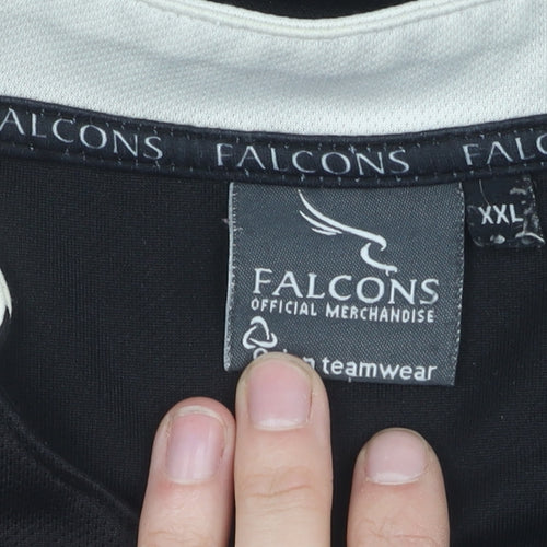 Falcons Men's Black 2XL Jersey V-Neck Short Sleeve Top