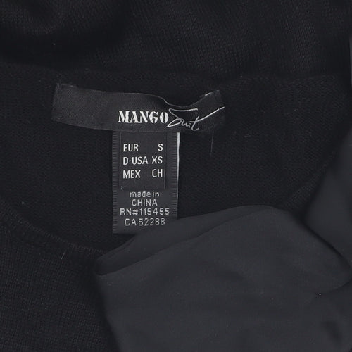 MNG Women's Black Sleeveless Top with Bow Accent