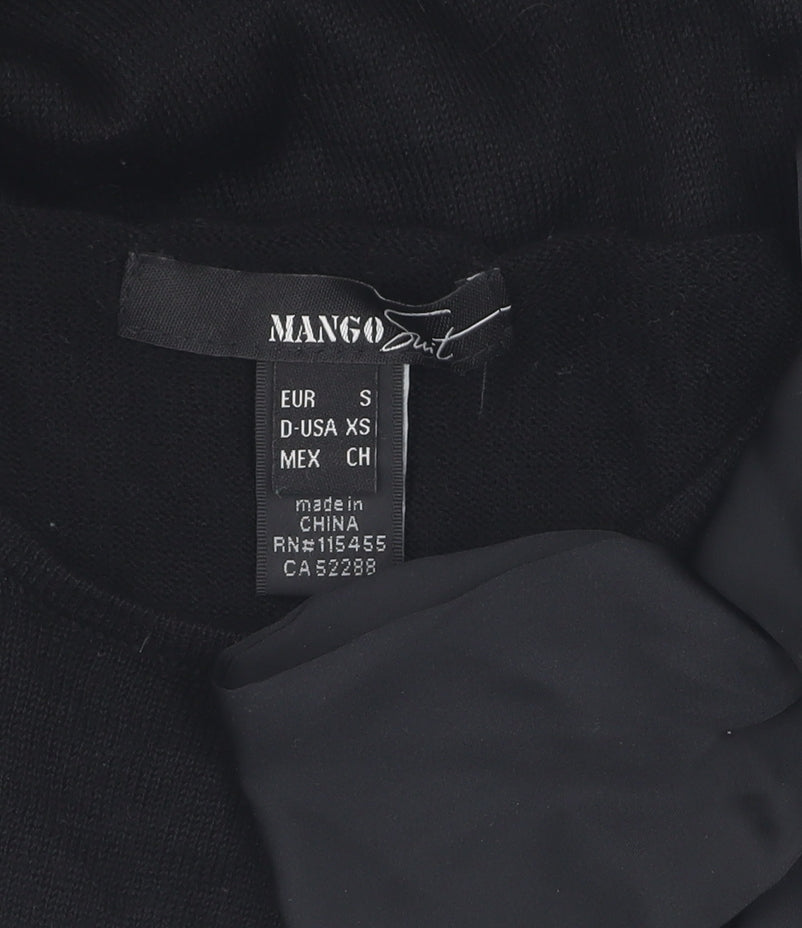 MNG Women's Black Sleeveless Top with Bow Accent