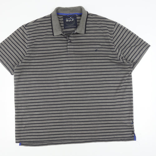 Stone Bay Men's Grey Striped XXL Golf Polo Shirt
