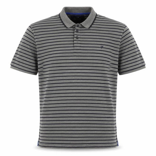 Stone Bay Men's Grey Striped XXL Golf Polo Shirt