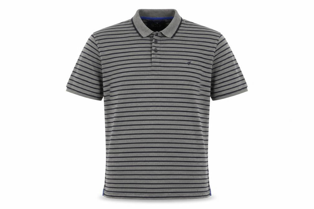 Stone Bay Men's Grey Striped XXL Golf Polo Shirt