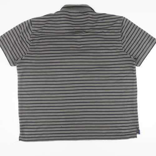 Stone Bay Men's Grey Striped XXL Golf Polo Shirt