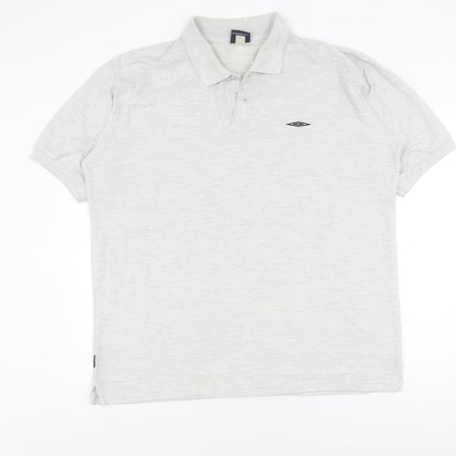 Umbro Men's Grey Polo Shirt 2XL Short Sleeve