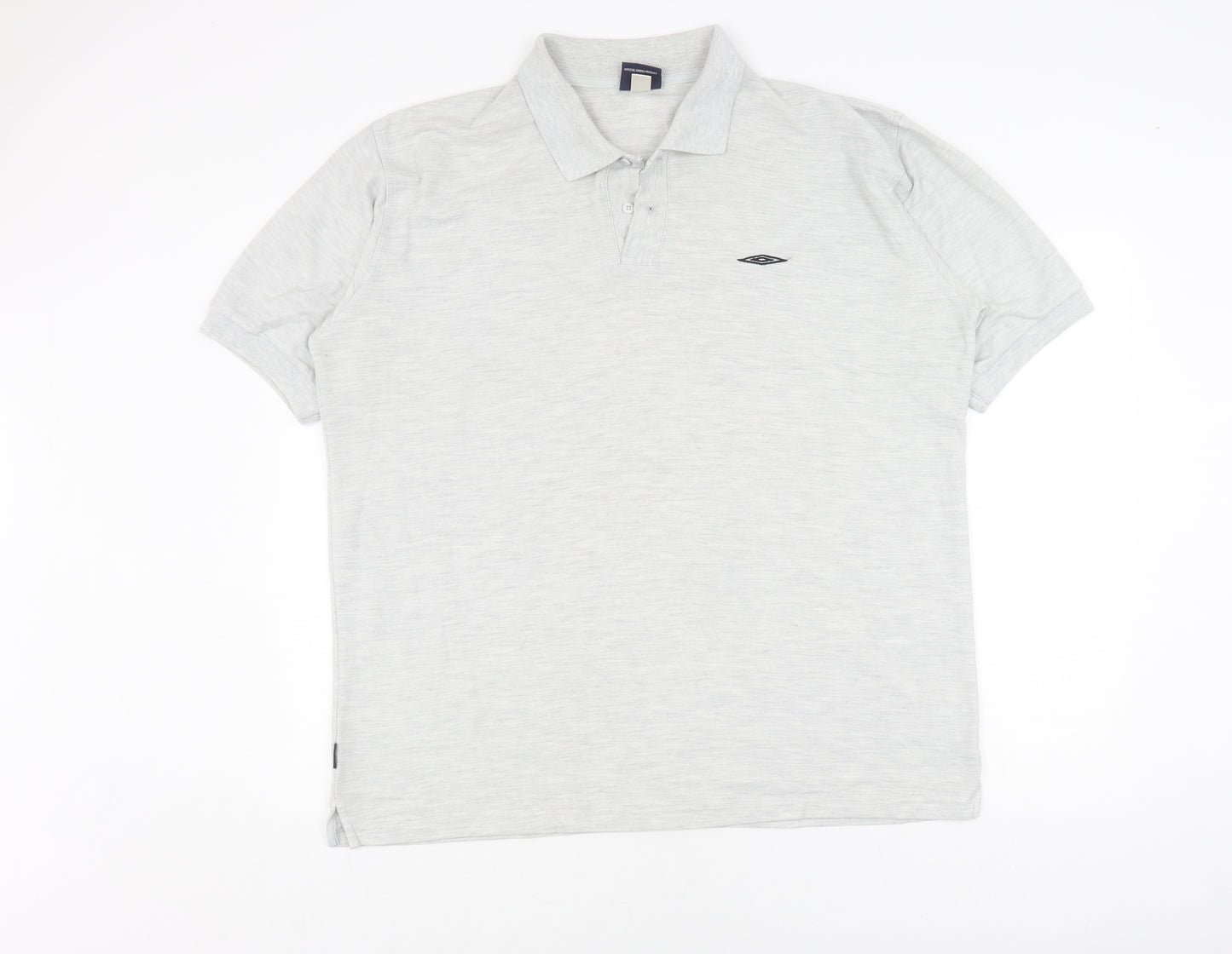 Umbro Men's Grey Polo Shirt 2XL Short Sleeve