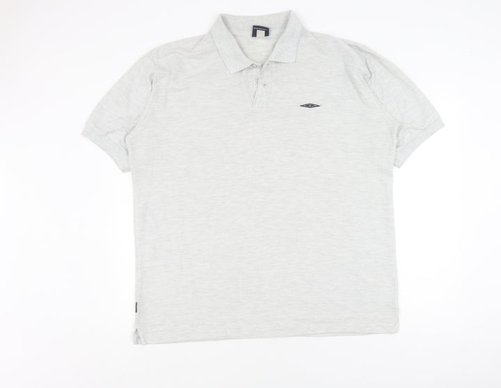 Umbro Men's Grey Polo Shirt 2XL Short Sleeve