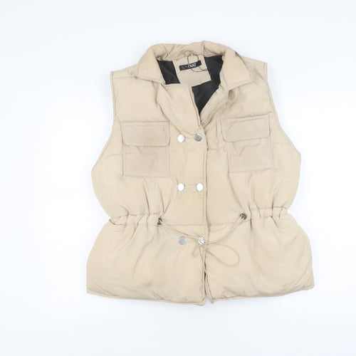 Quiz Women's Beige Waistcoat L Elastic Waist Casual