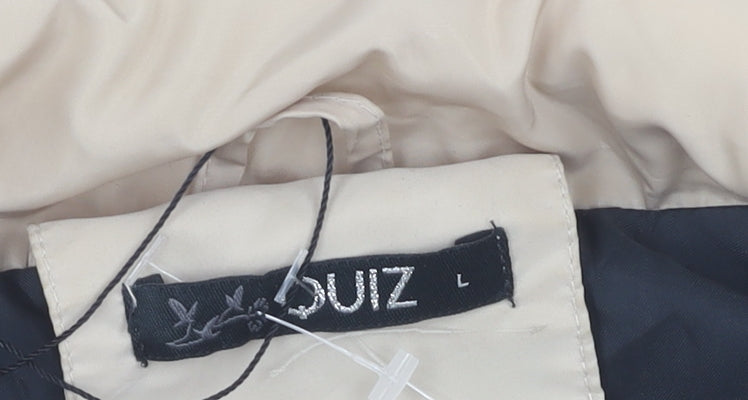 Quiz Women's Beige Waistcoat L Elastic Waist Casual