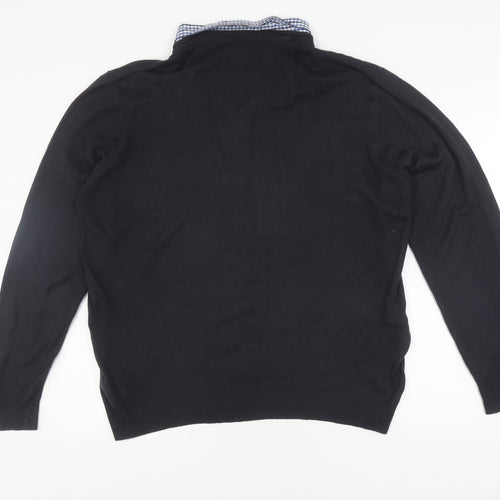 Pierre Cardin Men's Black V-Neck Pullover Jumper 2XL
