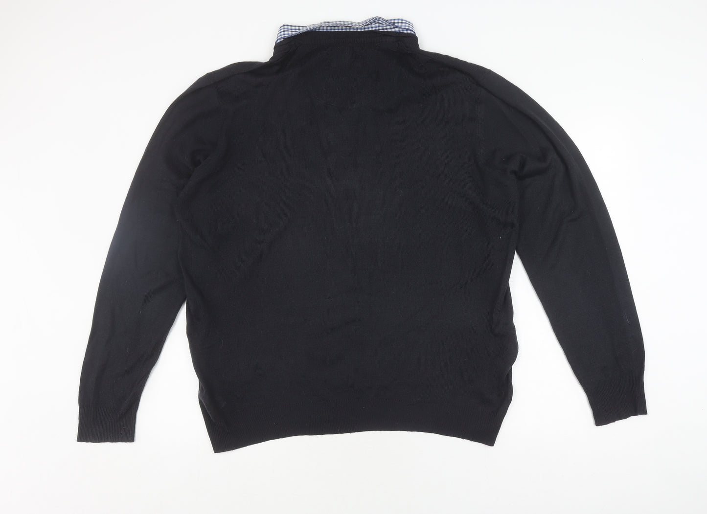 Pierre Cardin Men's Black V-Neck Pullover Jumper 2XL