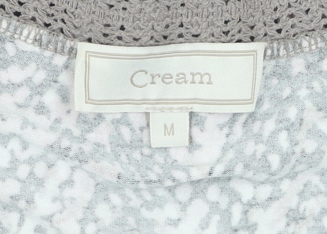 Cream Women's Multicoloured V-Neck Chevron Dress M