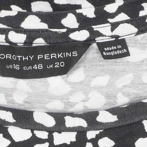 Dorothy Perkins Women's Black Animal Print T-Shirt Size 20