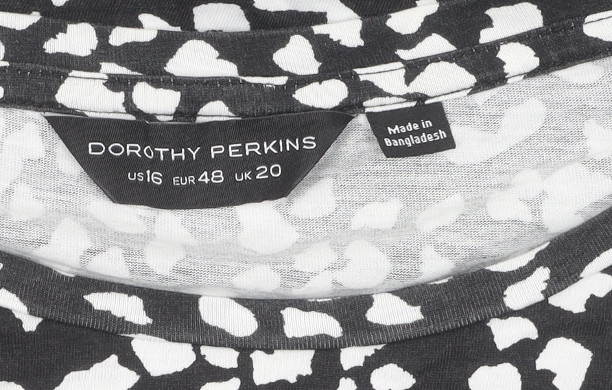 Dorothy Perkins Women's Black Animal Print T-Shirt Size 20