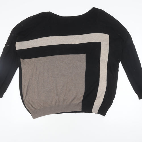 Wallis L Black Geometric Long Sleeve Jumper