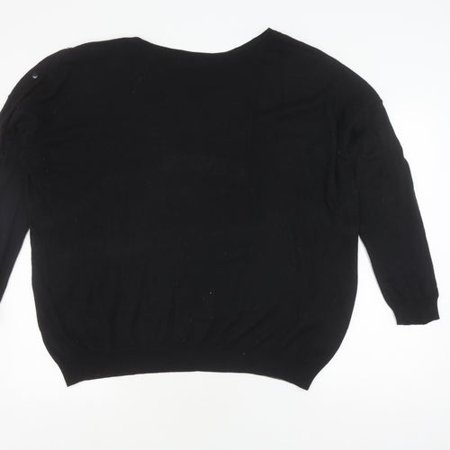 Wallis L Black Geometric Long Sleeve Jumper