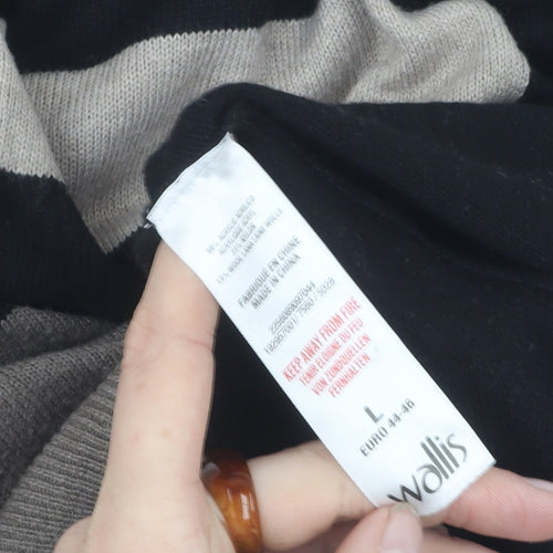 Wallis L Black Geometric Long Sleeve Jumper