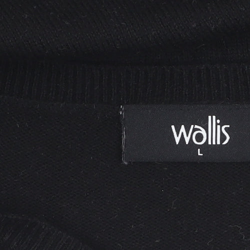 Wallis L Black Geometric Long Sleeve Jumper