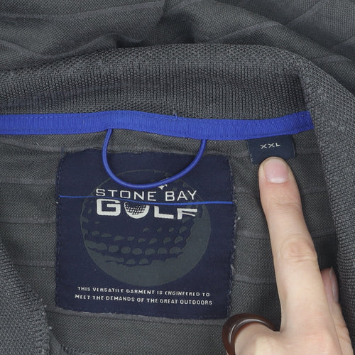 Stone Bay Men's Grey 2XL Golf Polo Shirt Short Sleeve