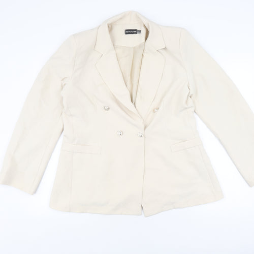 PRETTYLITTLETHING Women Ivory Blazer UK 14 Regular Fit