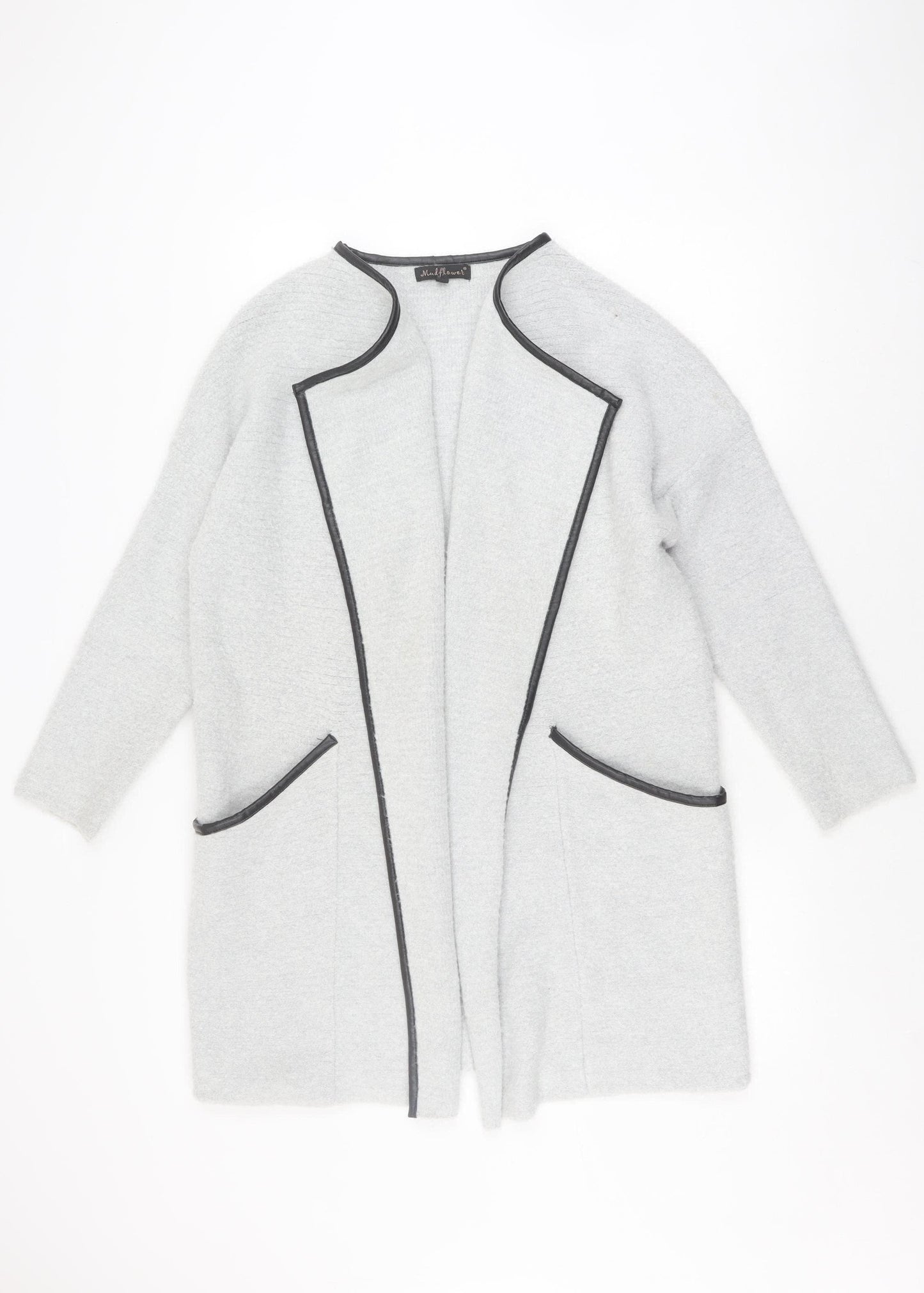 Mudflower Womens Grey Coatigan, M/L, Casual Mid-Length