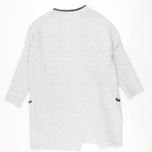 Mudflower Womens Grey Coatigan, M/L, Casual Mid-Length