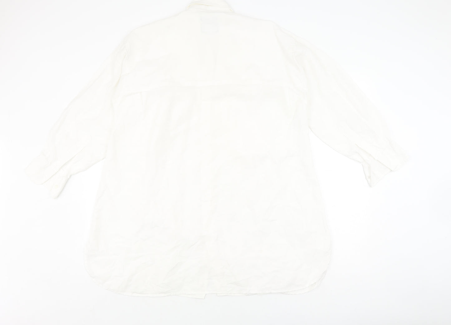 Warehouse Men's White Linen Long Sleeve Shirt L