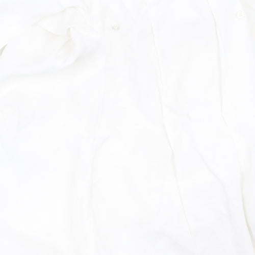 Warehouse Men's White Linen Long Sleeve Shirt L