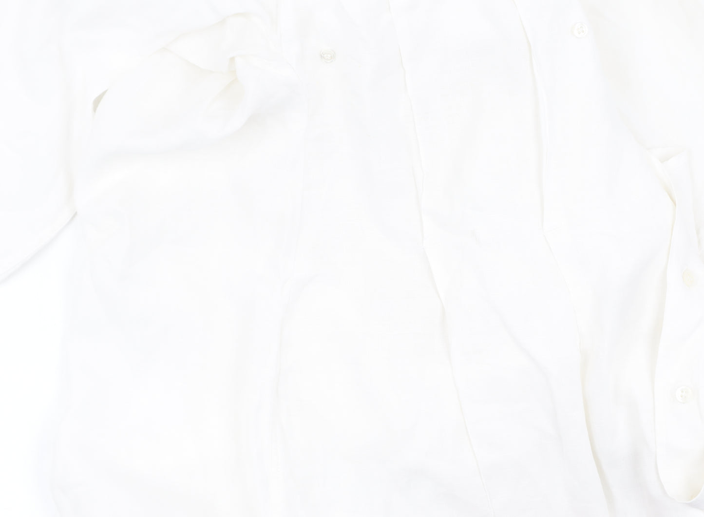 Warehouse Men's White Linen Long Sleeve Shirt L